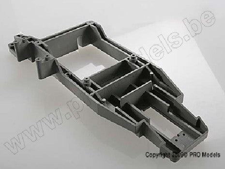 Chassis backbone, plastic/ throttle servo mount (grey)
