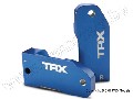 Caster blocks, 30-degree, blue-anodized 6061-T6 aluminum (left &