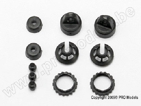Caps and spring retainers, GTR shock (upper cap (2)/ hollow ball