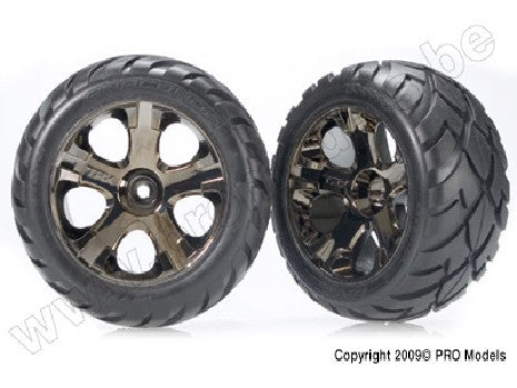Tires & wheels, assembled, glued (All-Star black chrome wheels,