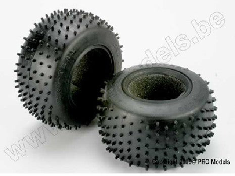 Tires, Pro-Trax spiked 2.2" (soft-compound)(rear) (2)/ foam inse