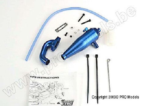 Aluminum tuned pipe & header (complete w/mounting hardware) (str