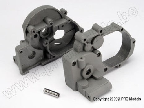 Gearbox halves (l&r) (grey) w/ idler gear shaft