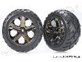 Tires & wheels, assembled, glued (All-Star black chrome wheels,