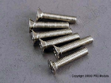 Screws, 3x15mm countersunk machine (6)