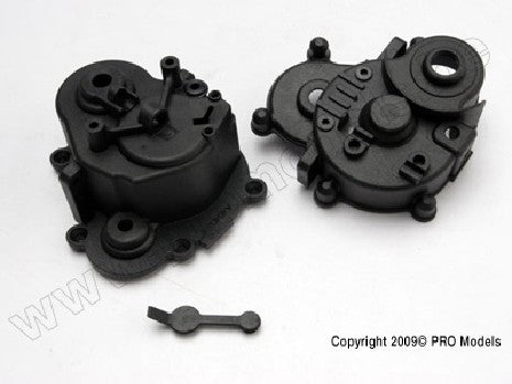 Gearbox halves (front & rear)/ rubber access plug/ shift detent