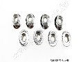 Nuts, 5mm flanged nylon locking (steel, serrated) (8)