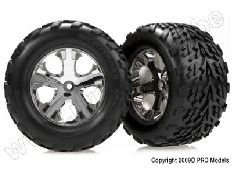 Tires & wheels, assembled, glued (2.8") (All-Star chrome wheels,