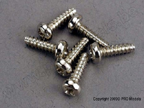 Screws, 3x10mm roundhead self-tapping (6)