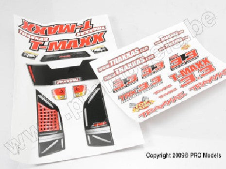 Decal sheets, T-Maxx 3.3 (long wheelbase) (model 4908)