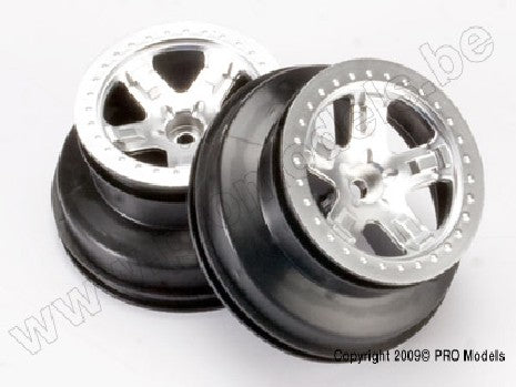 Wheels, SCT satin chrome, beadlock style, dual profile (2.2" out