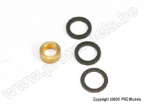 Washer, 7x10x1.0 (2), 7x10x0.5 (1) black steel (shims for flywhe