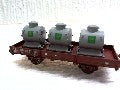 WAGON PLAT OCEM 29 EPOQUE 4 + 3 CONTENEUR BP HO