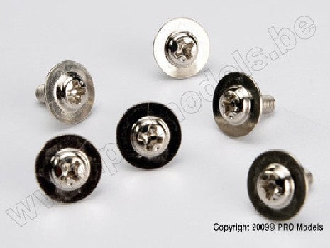 Screws, 3x8mm washerhead machine (large head for motor mount) (6