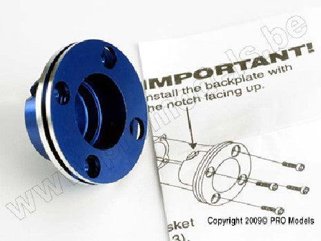Backplate, machined aluminum (blue-anodized)(requires electric b