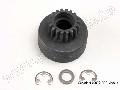 Clutch bell, (18-tooth)/ 5x8x0.5mm fiber washer (2)/ 5mm E-clip