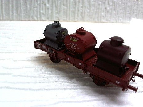 WAGON PLAT OCEM 29 EPOQUE 3 + 3 CONTENEUR SIMOTRA HO