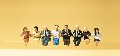 Figurines de Passagers Assis pour Wagon Restaurant HO - PREISER 10391