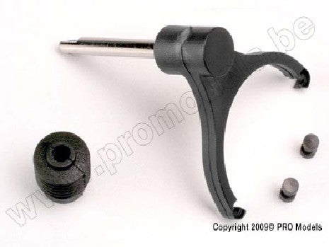 Shift fork-shaft/ shift fork pads (2)/ rubber shift shaft seal
