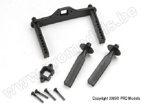 Body mount posts, front (2)/ body mount, rear/ body mount screw