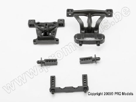 Body mounts, front & rear/ body mount posts, front & rear