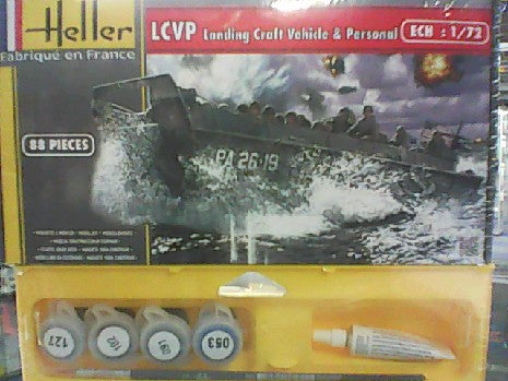 LCVP BARGE & PERSONNEL (86 PI╚CES)    + PEINTURE ET COLLE  1/72